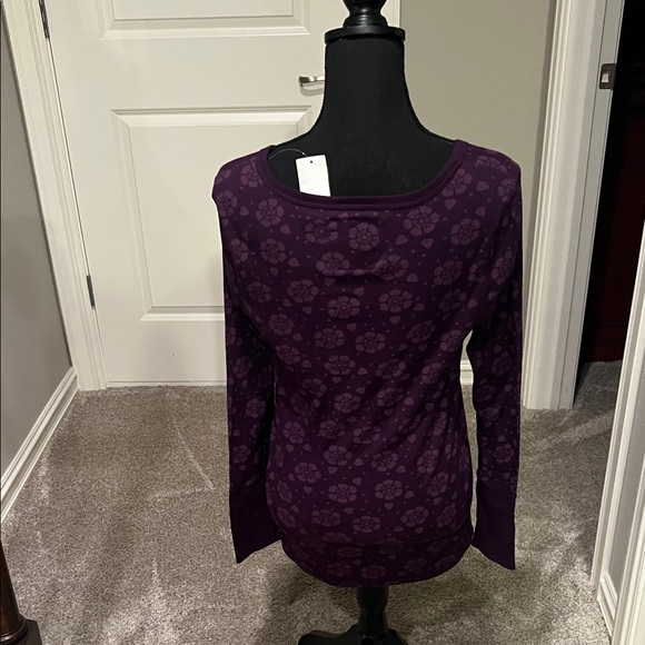 Old Navy Dark Purple Floral Long Sleeve Tee - Picture 7 of 8